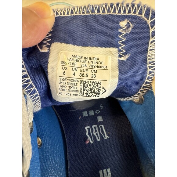 Converse All Star Lo Shoes, Double Tongue, Women's Size 6 Gray W/ Aqua Blue - Picture 8 of 11